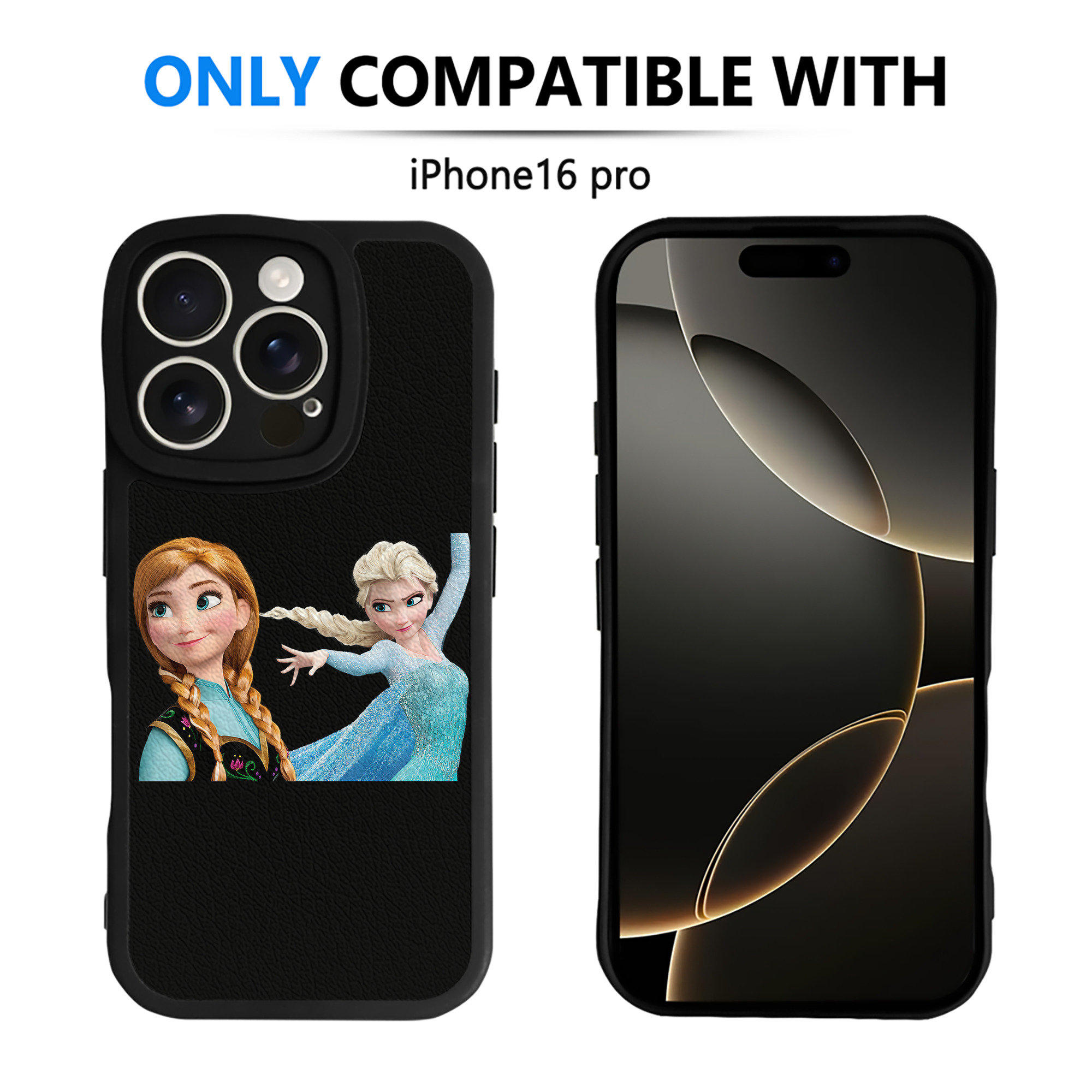 （画像用） アナと雪の女王 アンナ エルサ Frozen Anna Elsa 【iPhone 16シリーズ対応】シリコンスマホケース（レザー調） 材質：シリコン